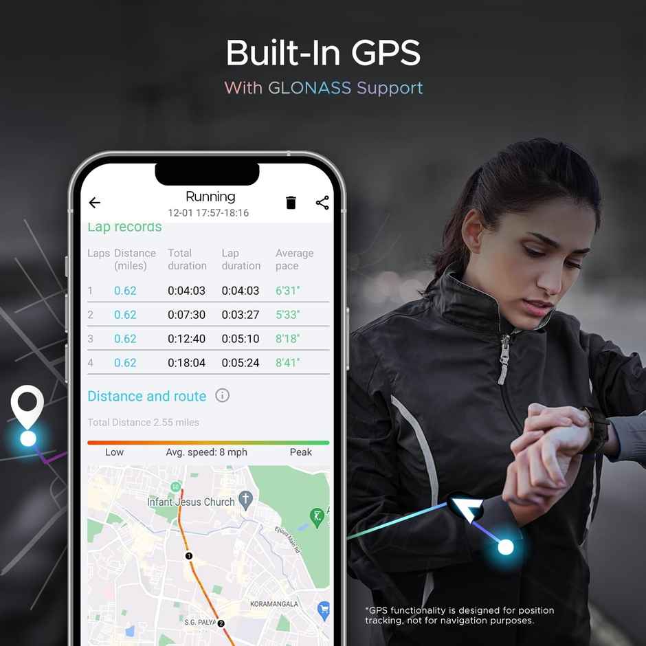 boAt Lunar Pro LTE Smart Watch with 1.39" AMOLED Display, E-Sim Cellular Calling,Built-in GPS,TWS Connectivity, IP68, HR & SpO2 Monitoring - Black