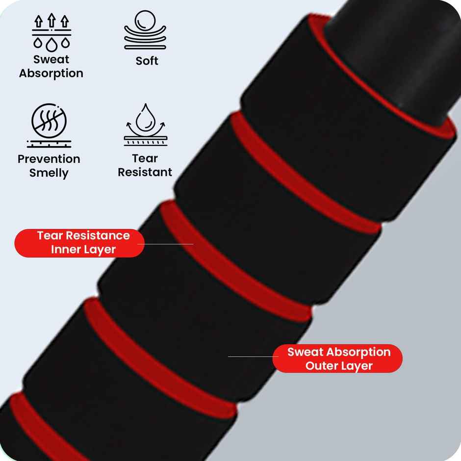 Boldfit Pullup Bar For Home Workout, Doorway Adjustable Hanging Rod,Anti-Skid,Red Max 100 kg - Red