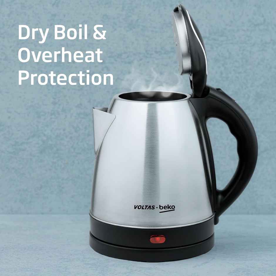 Voltas Beko 1.5L Electric Kettle | 1350W | Cool Touch Handle & Auto Cut Off | K135X15H | Silver