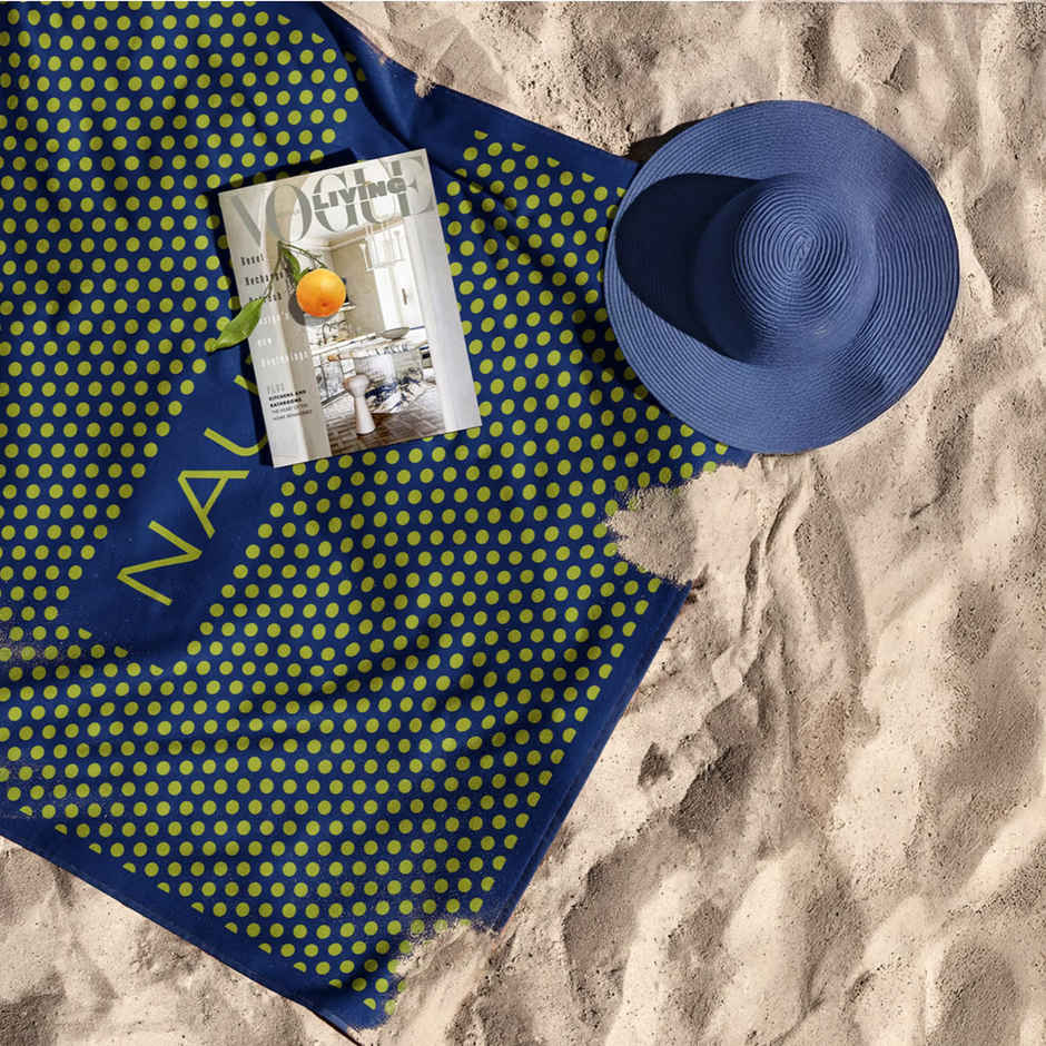 Nautica Designer 100% Cotton Beach & Bath Towel | Bath Towel | Voyage Polka Dot | Green, Blue