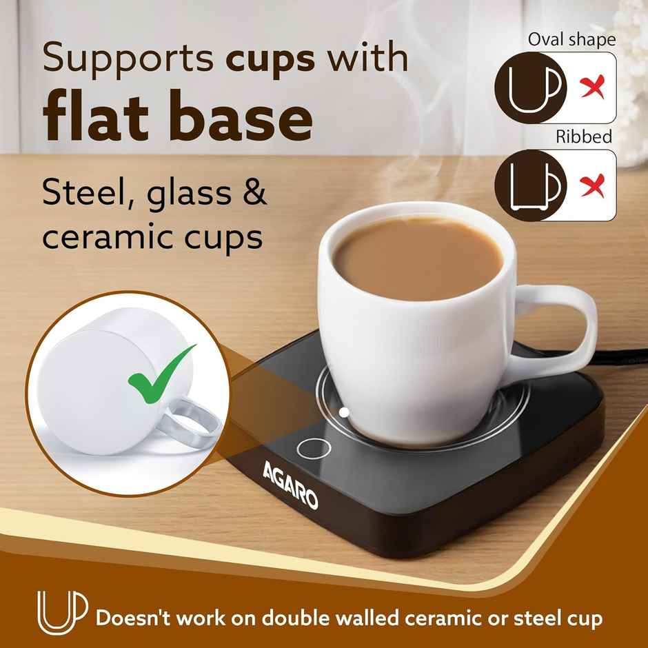 Agaro Elegant Coffee Mug Warmer, 3 Temp Setting