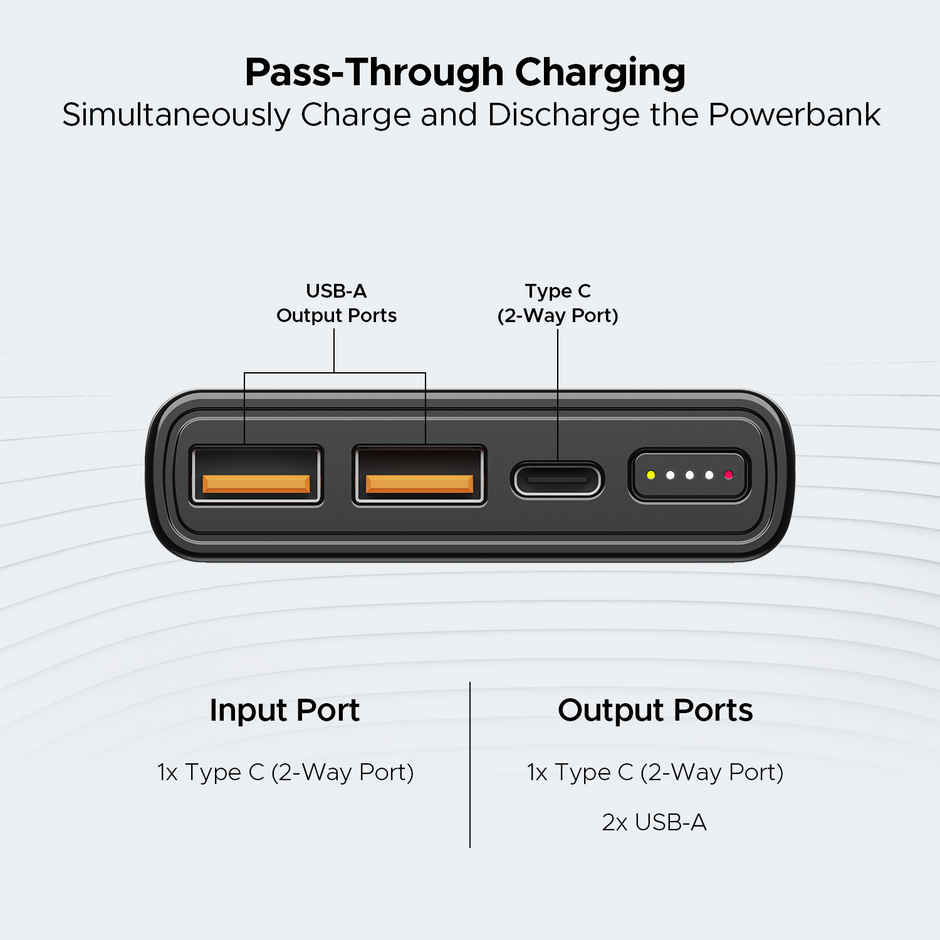 boAt 10000 mAh Wireless Power Bank w/ 15W Wireless Charging - PB310 Wireless Pro (Carbon Black)