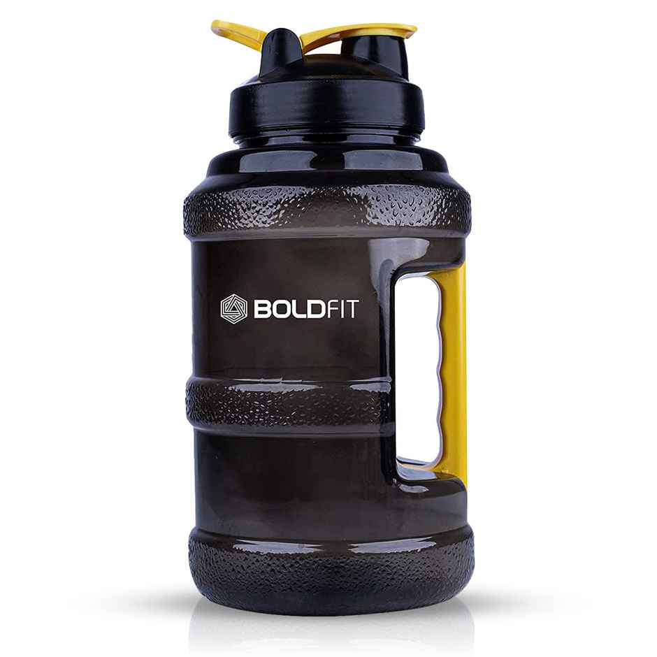 Boldfit Gallon Water Bottle 2.5 L For Gym & Sports 2.5 L Yellow Handle