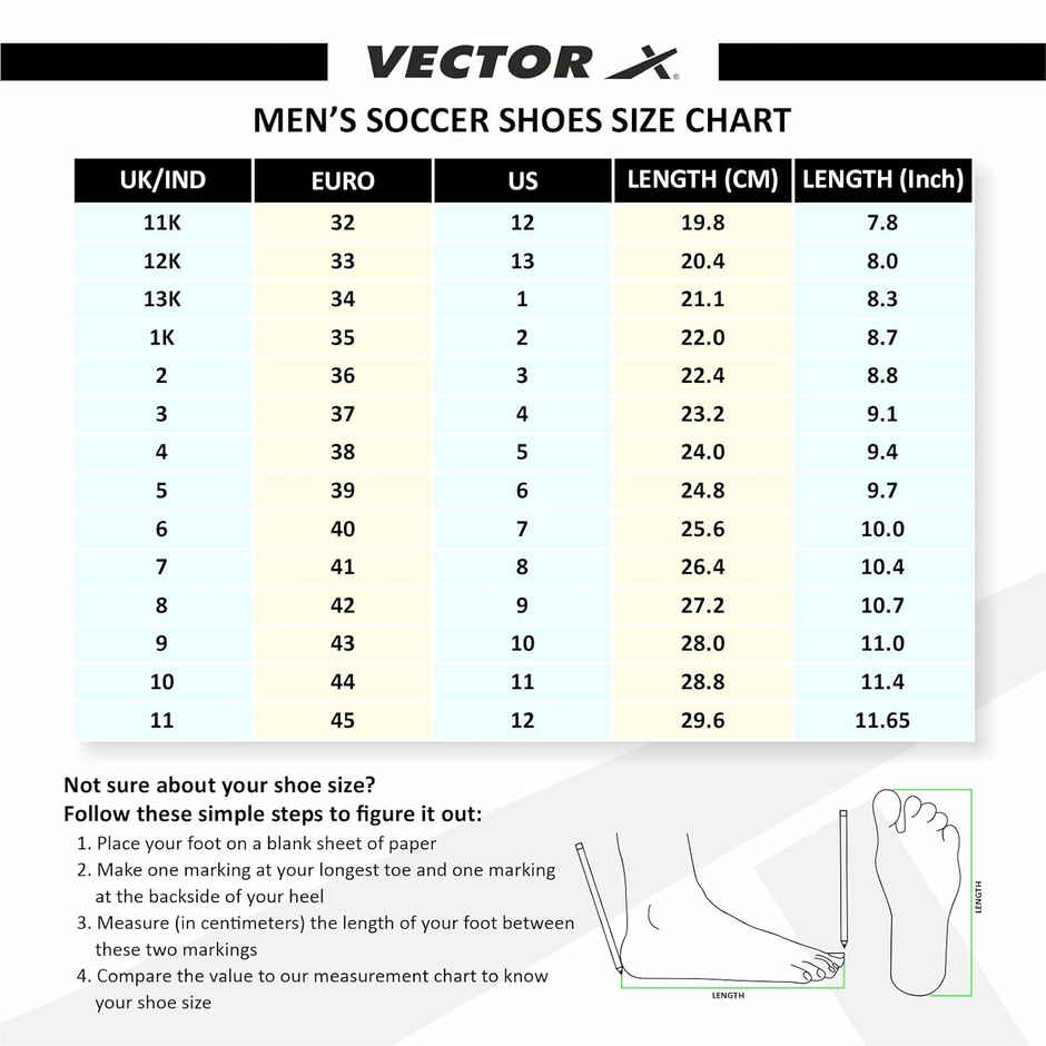 Vector X Kick-X Football Studs For Men Sports And Athletic Soccer Shoes | Black & Silver Size-5