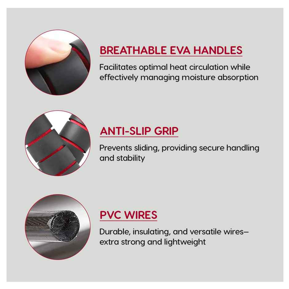 Wiselife Skipping Rope - Red Black