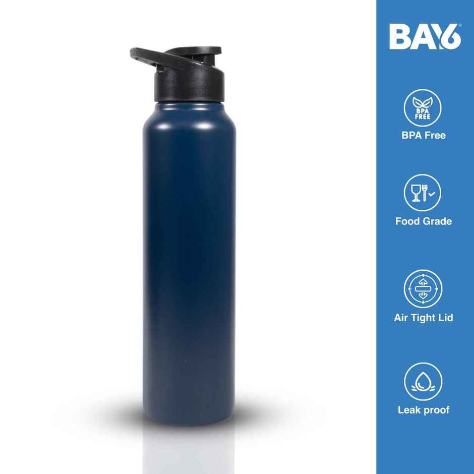 BAY6 Stainless Steel Lean Water Bottle 1000ml | Dark Blue