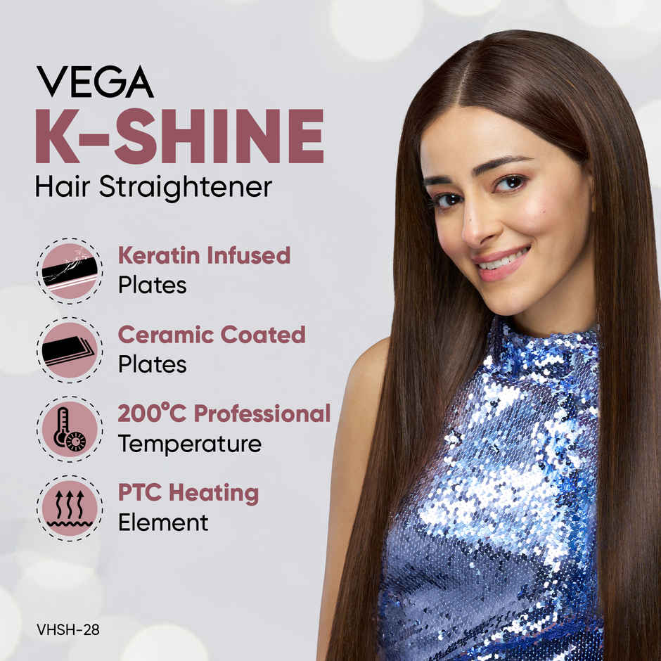 Vega K-Shine Hair Straightener | Up to 200 C Heat | VHSH-28