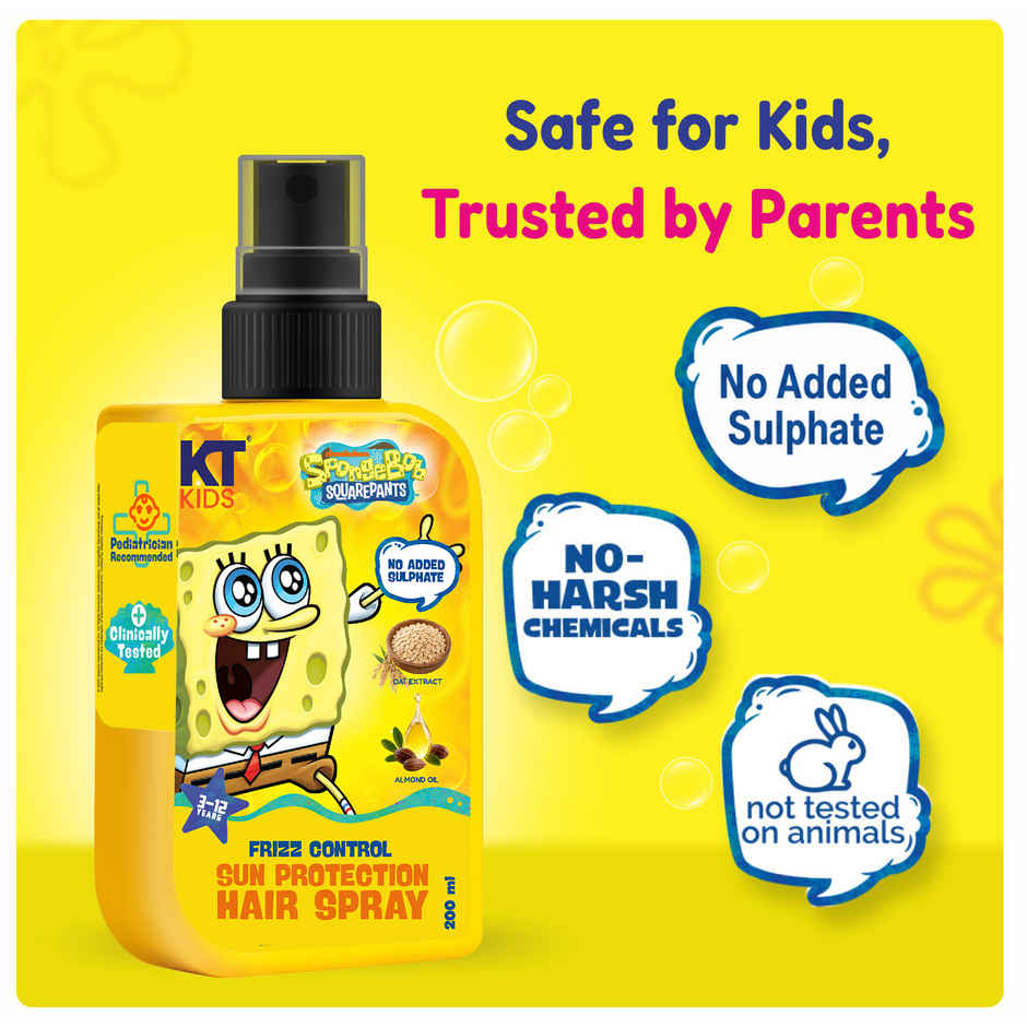 KT Kids Moisturizing Sun Protection Hair Spray with Oat Extract & Almond Oil 1 Pack