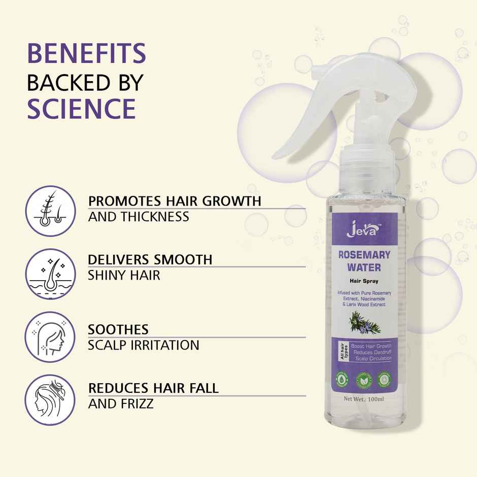 Jeva Rosemary Water Spray for Hair Growth | Frizz Control & Damage Protection