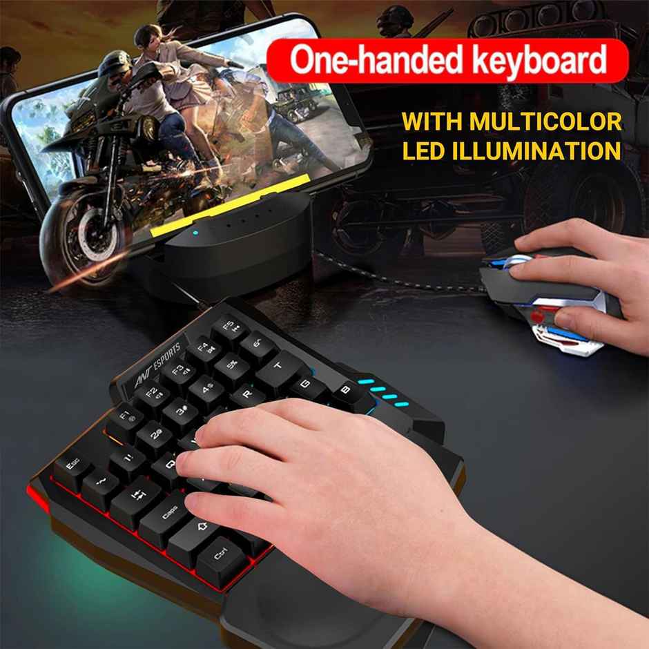 Ant Esports Mk1001 One Handed Gaming Keyboard Rgb Backlit 35 Keys Portable Mini Gaming Keypad