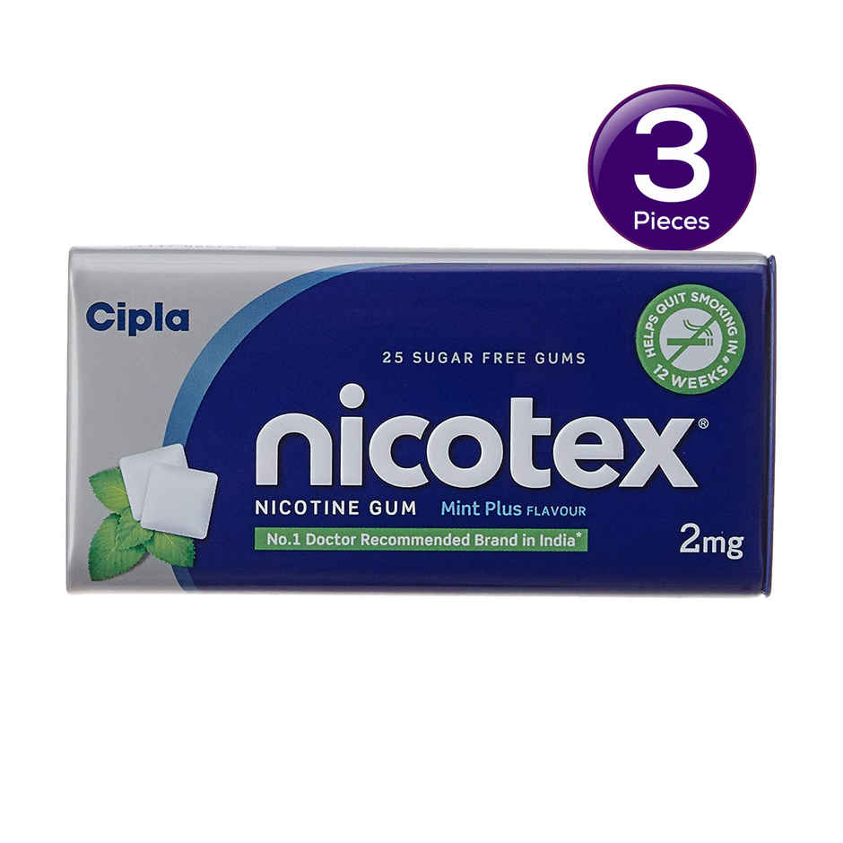 Nicotex Mint Plus Nicotine Gum 2MG Tin 29's Pack Combo