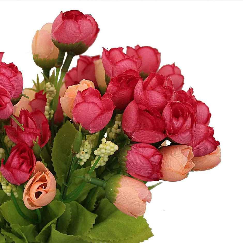 Mini Artificial Peony Flower Bunches | Pink | Tied Ribbons