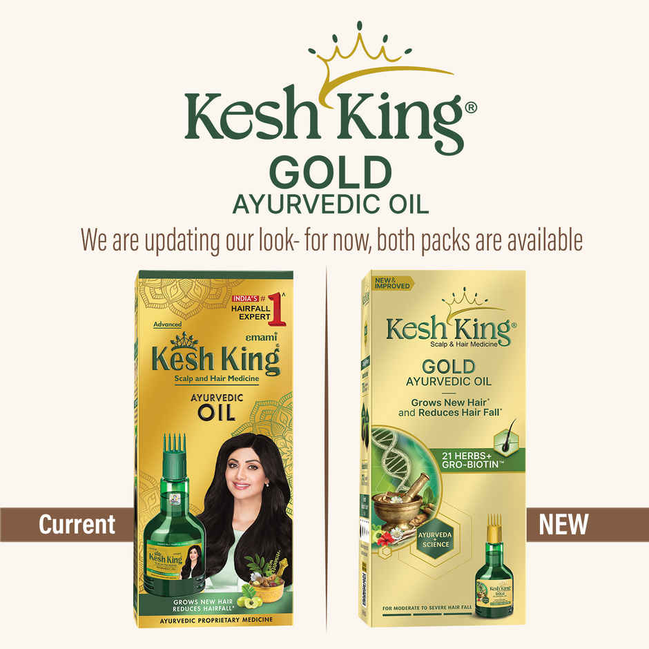 Kesh King Gold Ayurvedic Hair Oil with 21 Herbs and Gro-Biotin