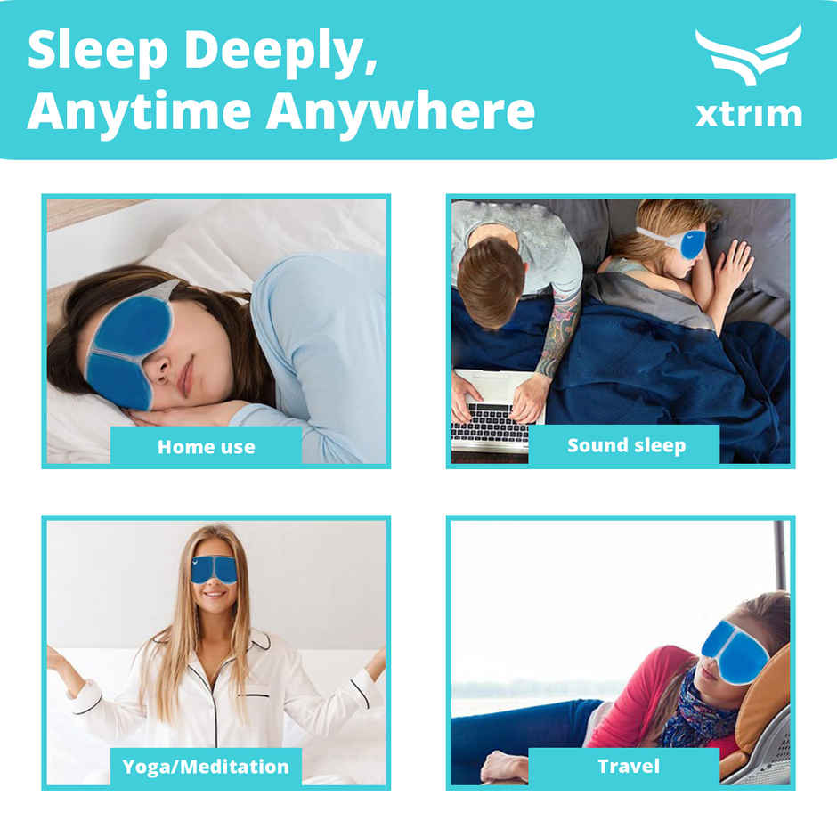 Xtrim Cooling Gel Eye Mask for Sleeping | Blue