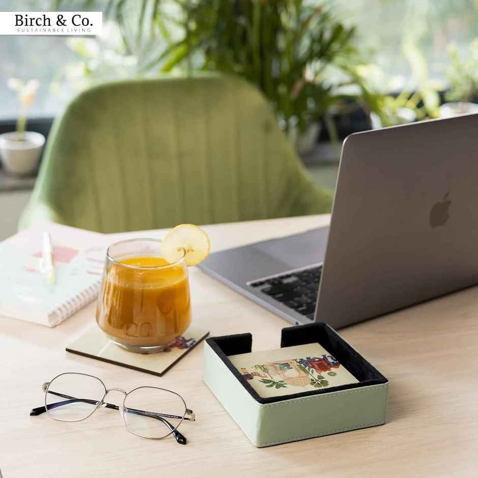 Birch & Co. Coaster | Royal Gaja Coaster Set of 6 with Holder