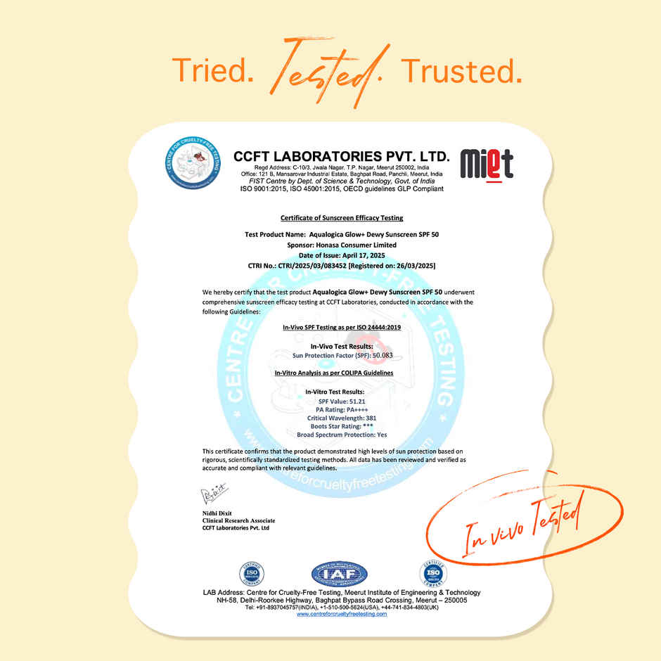 Aqualogica Glow+ Dewy Sunscreen SPF 50+ PA++++ with Anti Pollution Factor (APF) | Papaya & Vitamin C