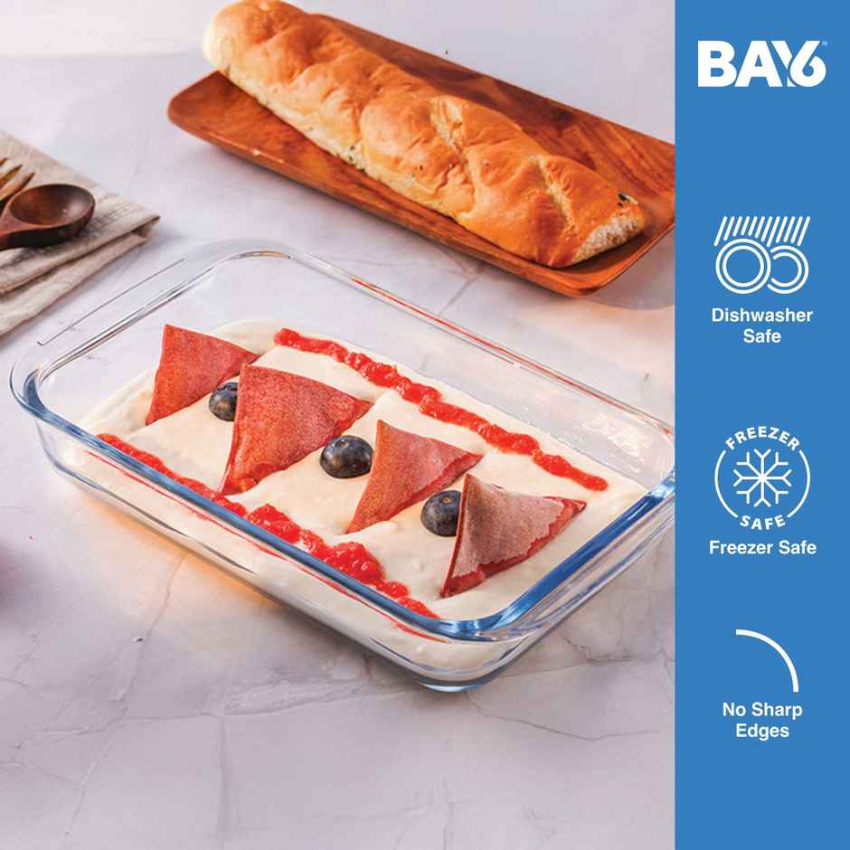 BAY6 Premium Imported Borosilicate Baking Dish Rectangle - 1 L