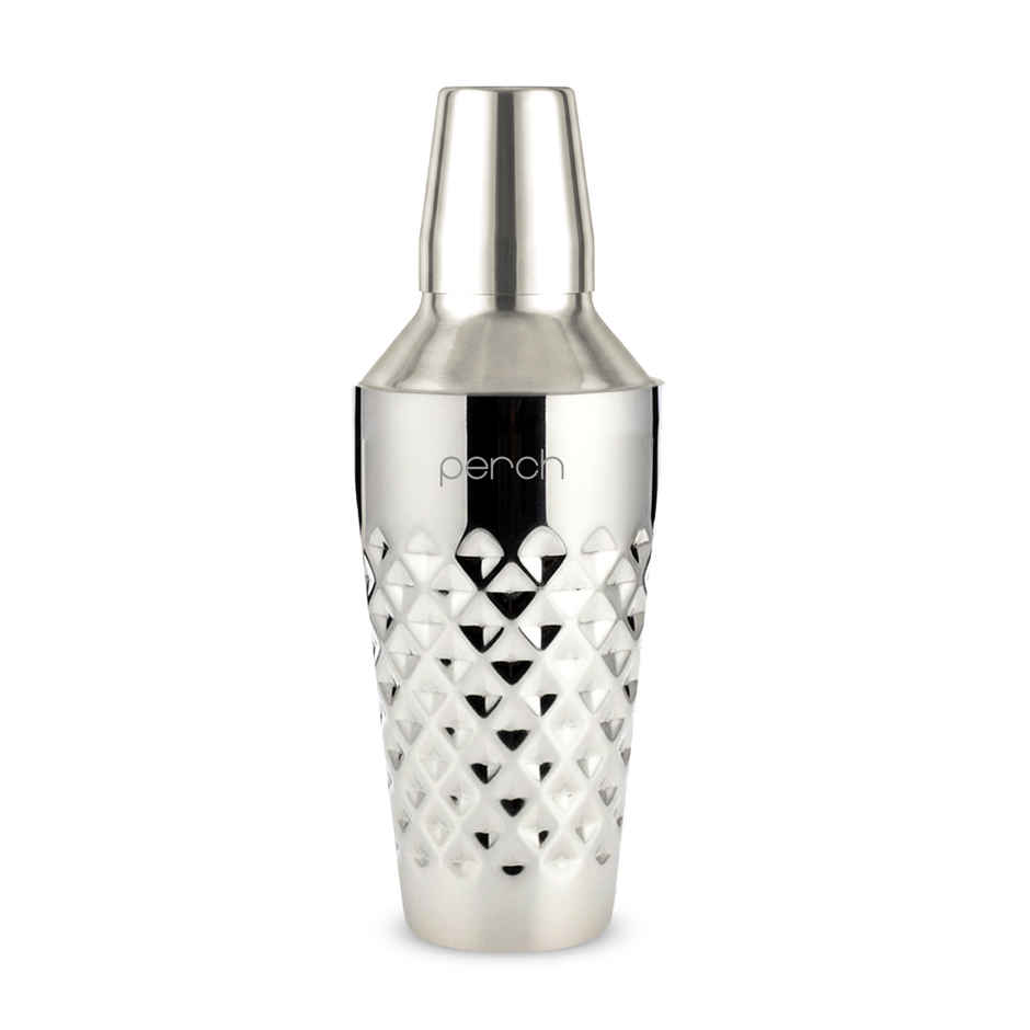 Perch Diamond Regular Cocktail Shaker | 750 ml | Stainless Steel | Silver