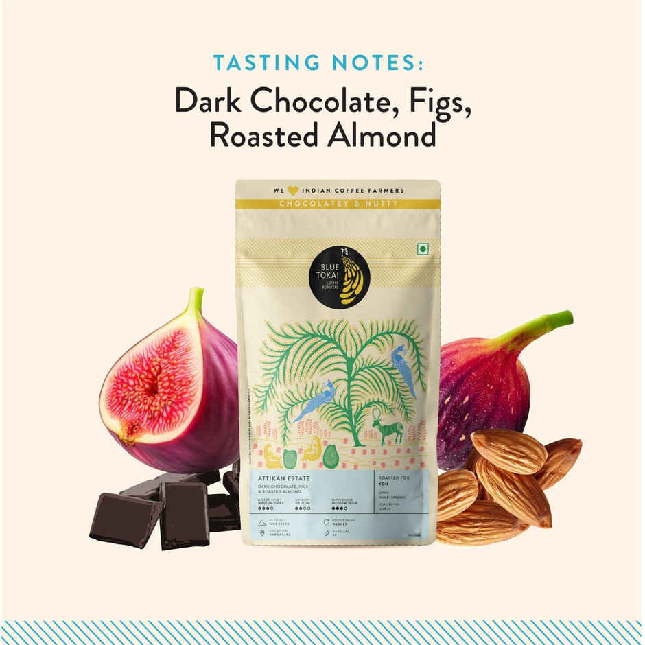 Blue Tokai Attikan Estate Home Espresso Medium Roast Ground Coffee Combo