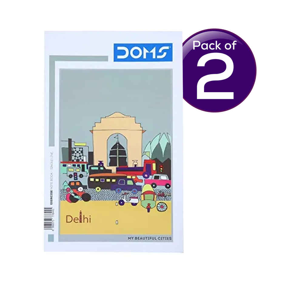 Doms Single Line (City Life Series) Note Book - Assorted 172 Pages Combo