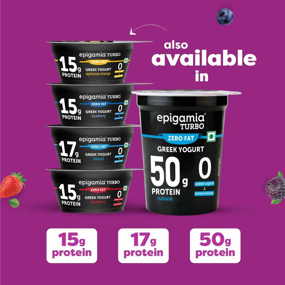 epigamia 15 g Protein Turbo Yogurt, Mixed Berries Combo  