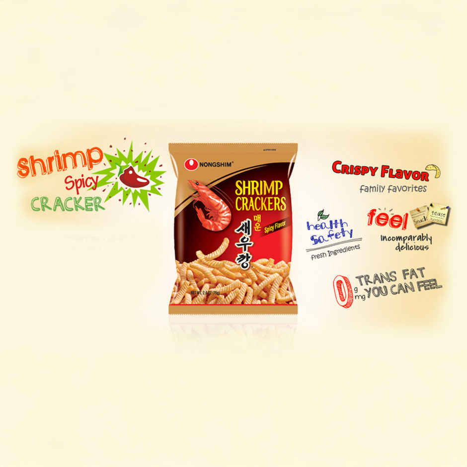 Korean Nongshim Shrimp Flavoured Cracker Hot & Spicy Veg