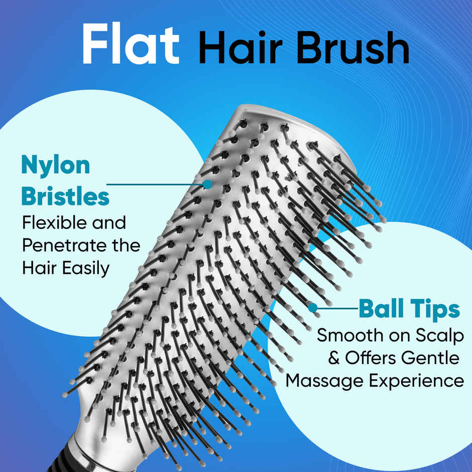 VEGA Hair Brush Set- Flat & Round For Men And Women | 2 Piece (HSB-01)
