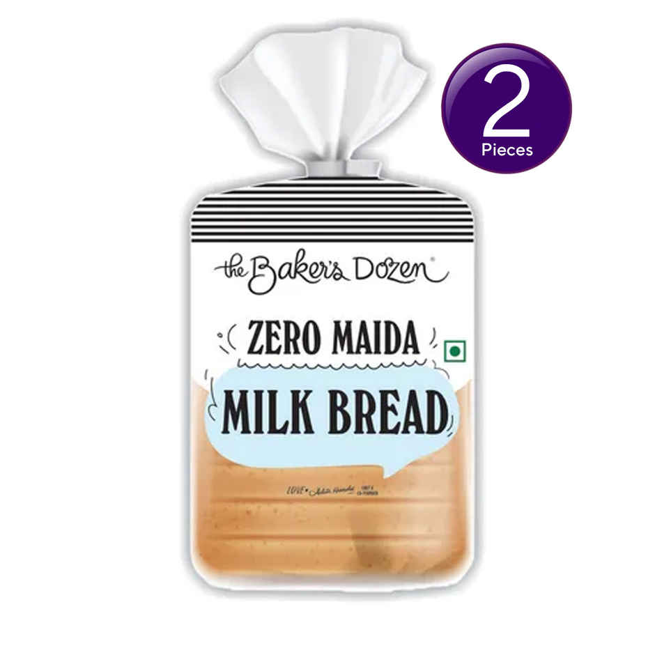 The Baker's Dozen Zero Maida Milk Bread | Atta Bread | Sandwich Bread | White Bread | Clean Label | Combo