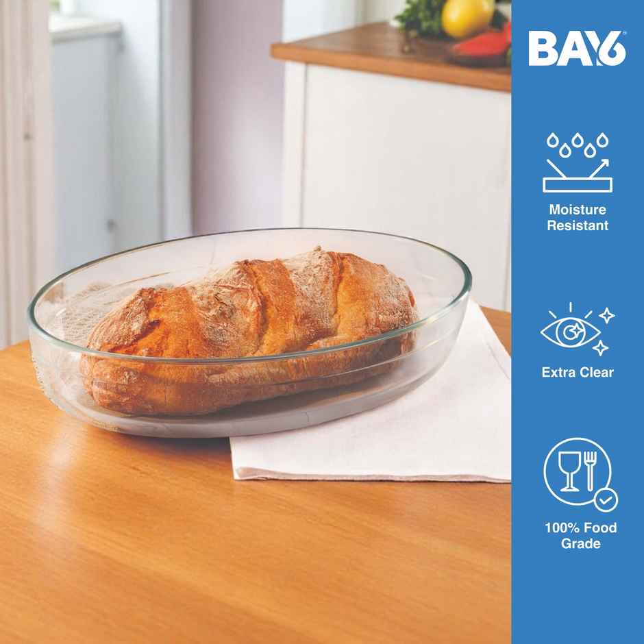 BAY6 Premium Imported Borosilicate Baking Dish Oval - 1.6 L
