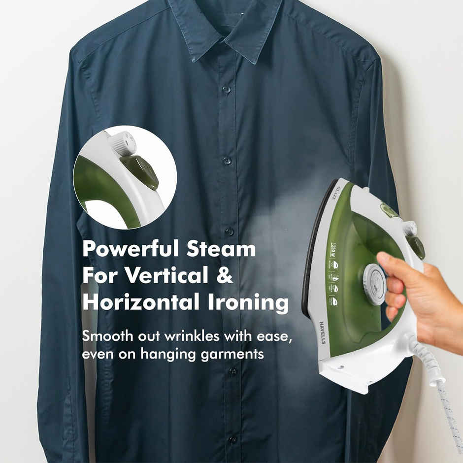Havells Glaze 1250 Watts Steam Iron with Self Cleaning Function|Vertical & Horizontal Ironing