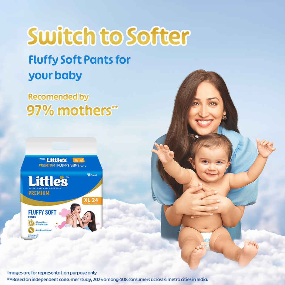 Little's Fluffy Soft Premium Baby Pant Style Diaper | XL | Leakage Free | 24 pcs