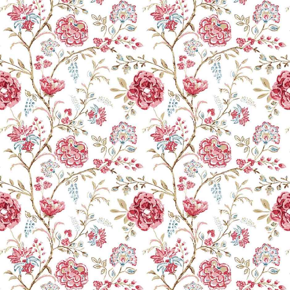 Haus & Kinder Modern Heritage King 100% Cotton Floral Bedsheet | Pink & White | 108 x 108 in
