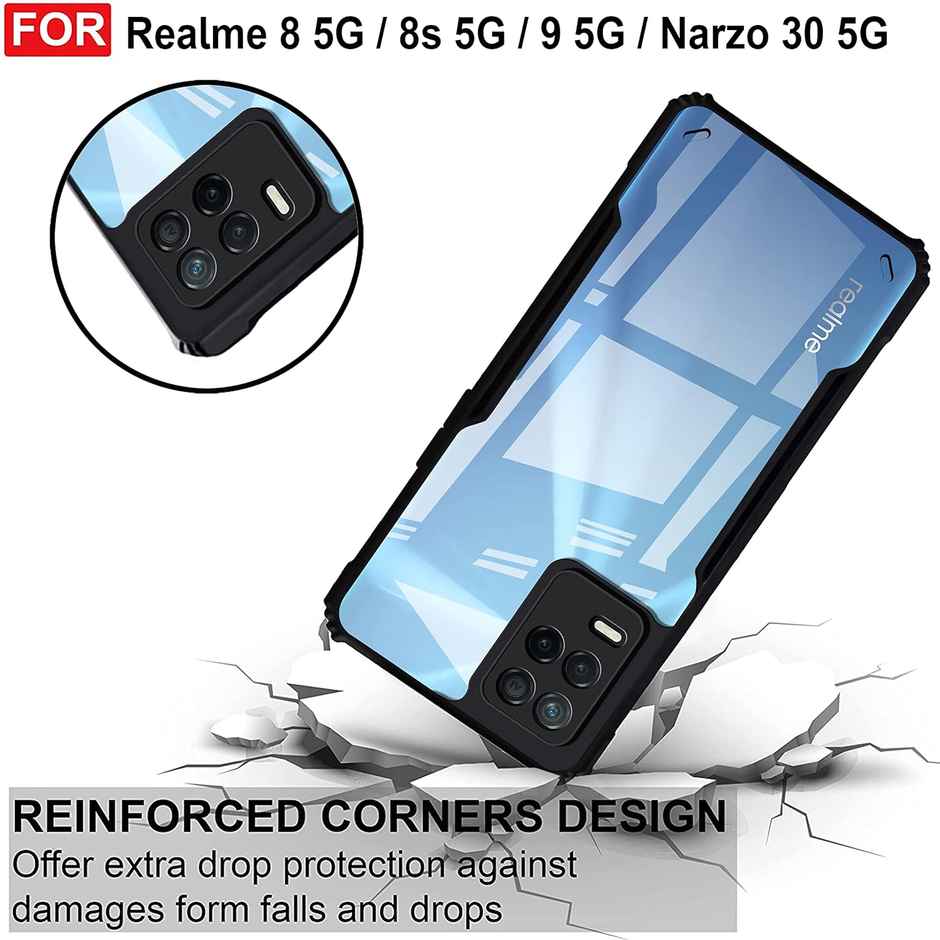 Zapcase Back Cover for Realme Narzo 30 5G, Realme 9 5G, Realme 8 5G, Realme 8s 5G | Matte-Black