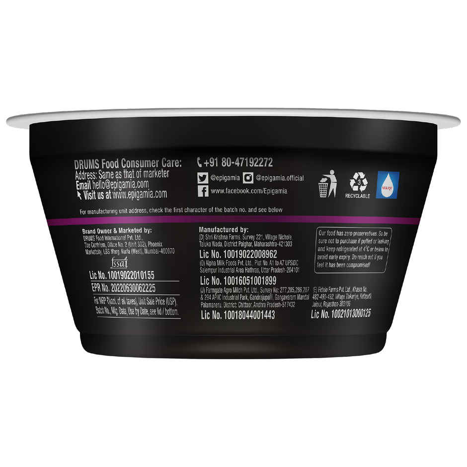 epigamia 15 g Protein Turbo Yogurt, Mixed Berries