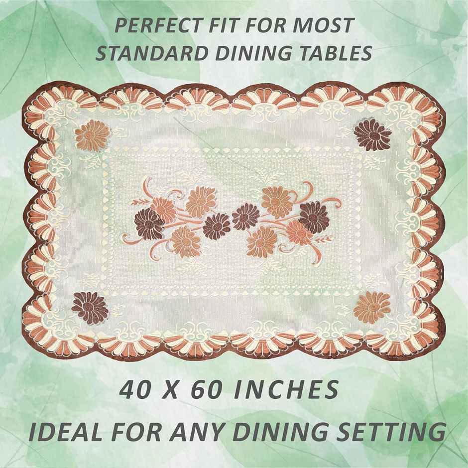 Kuber Industries Cotton 4 Seater Center Table Cover for Living Room | Brown