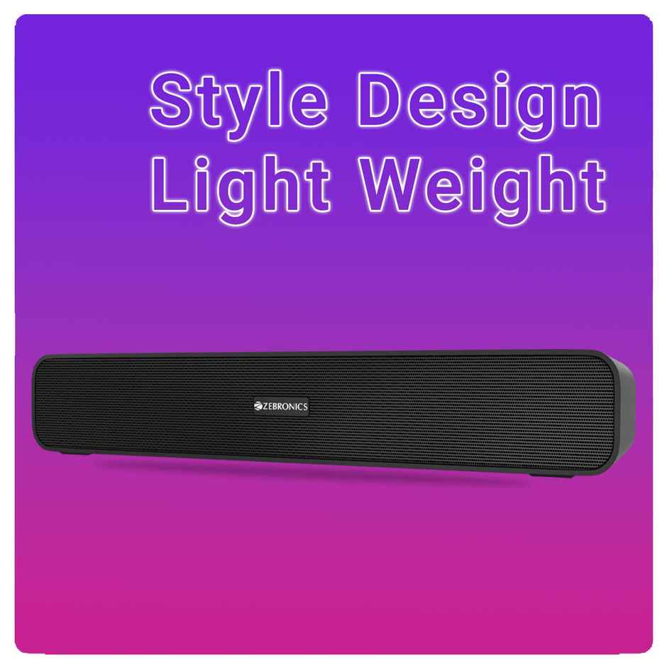 ZEBRONICS Zeb-Astra 20 Wireless BT v5.0 Portable Bluetooth Speaker with 10W RMS Output, TWS, 10H Backup Approx, Built in Rechargeable Battery FM Radio, AUX, mSD, USB, Call Function and Dual 52mm Drivers Multi - Black