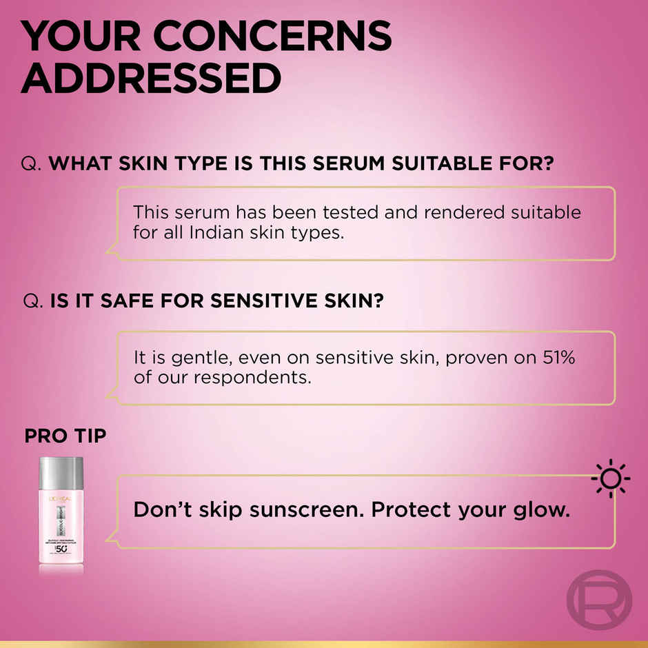 L'Oreal Paris Glycolic Bright 8% Melasyl + Niacinamide Face Serum for Brightening Dark Spots