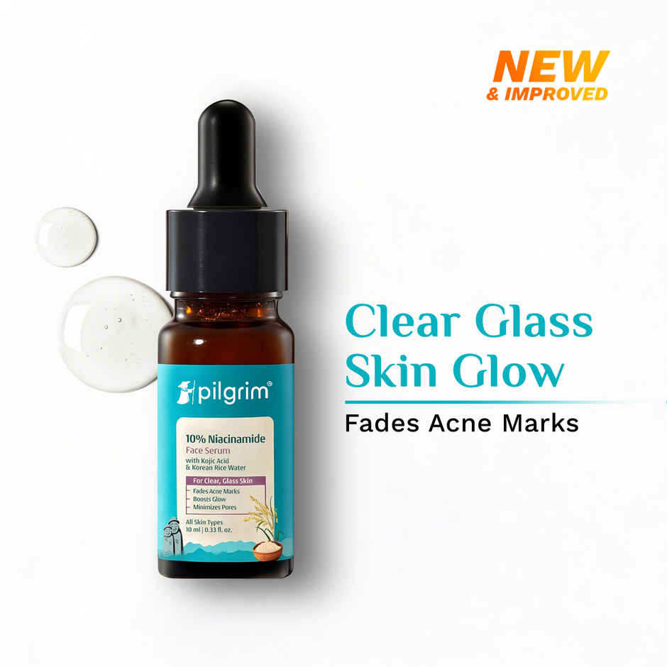 Pilgrim 10% Niacinamide Face Serum with Kojic Acid for Acne Marks, Clear & Glowing Skin