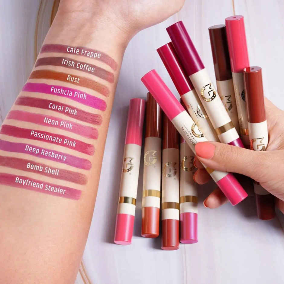 Mattlook Velvet Smooth Non Transfer Matte Crayon Lipstick | Non Transfer | Waterproof | Rani 15