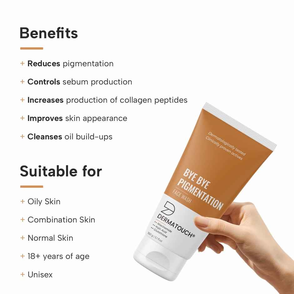 Dermatouch Bye Bye Pigmentation Face Wash Anti Pigmentation Face Wash For Women & Men