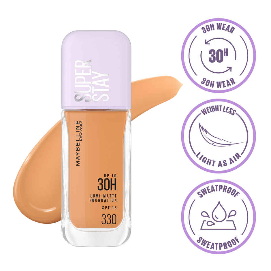 Maybelline Super Stay Lumi Matte Foundation 30H Longwear Light As Air, 330