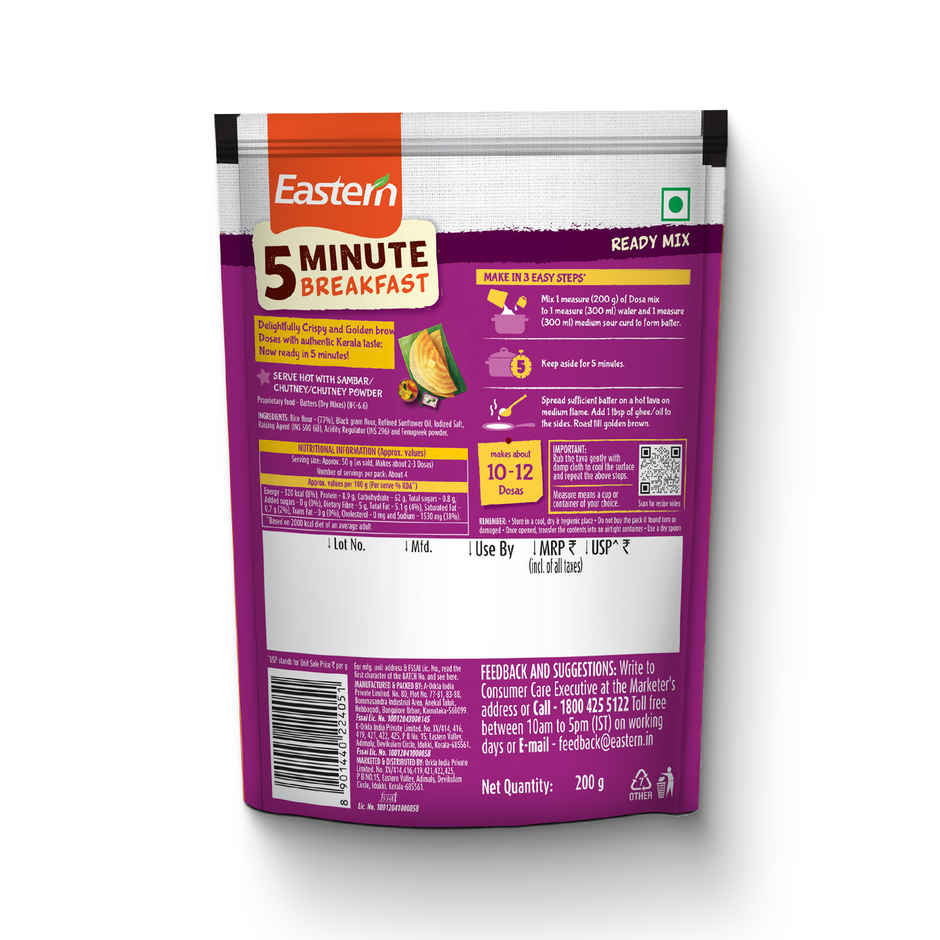 Eastern 5 Min Instant Breakfast Dosa Ready Mix