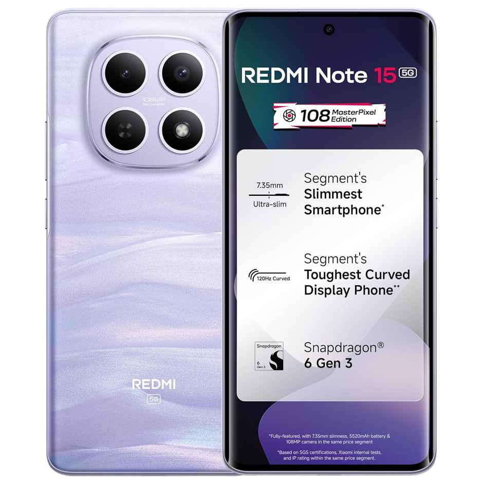 Redmi Note 15 5G | 8 GB RAM | 256 GB Storage | 6.77 in Display | 5G | Mist Purple