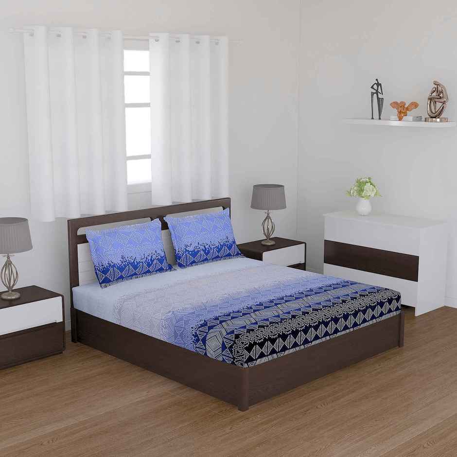 Status King Size Double Microfibre Geometric Bedsheet | Assorted | 87 x 94 in