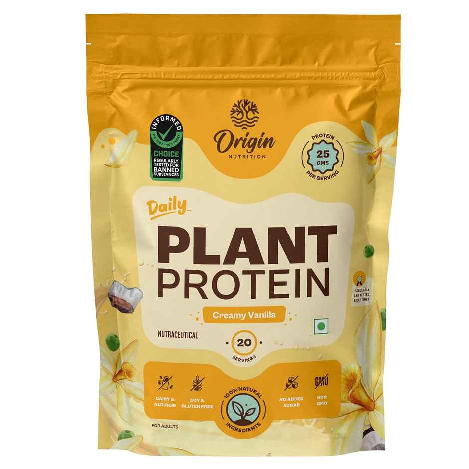 Origin Nutrition Daily Plant Protein Vanilla Flavour- 20 Servings