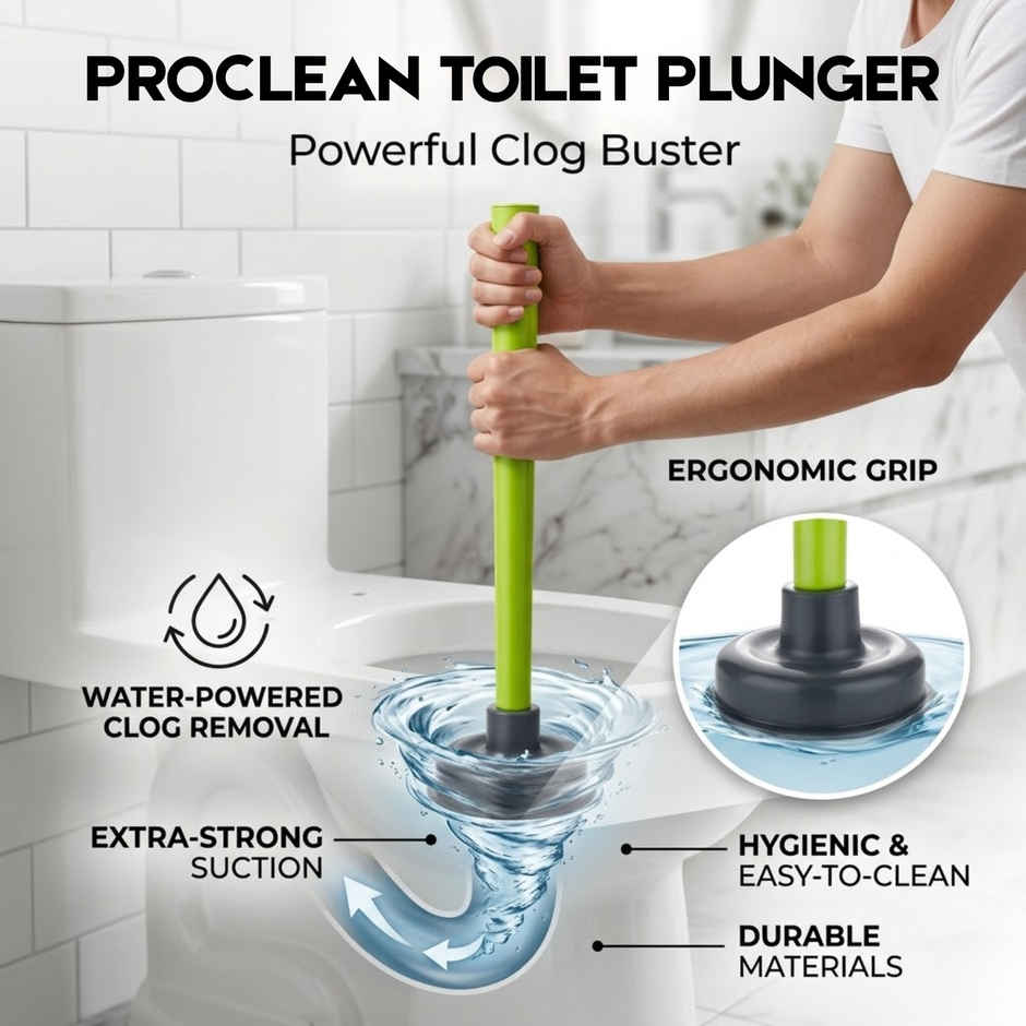 PROCLEAN Toilet Plunger | Green