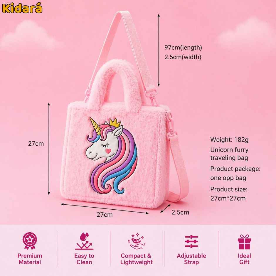 Kidara Unicorn Fur Sling Bag | Pink