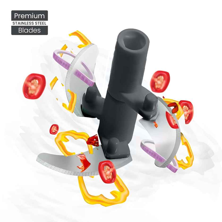 Zedak Plastic Hand-pulled Vegetable & Fruit Chopper | 450 ml | Black & Red - 1 pc