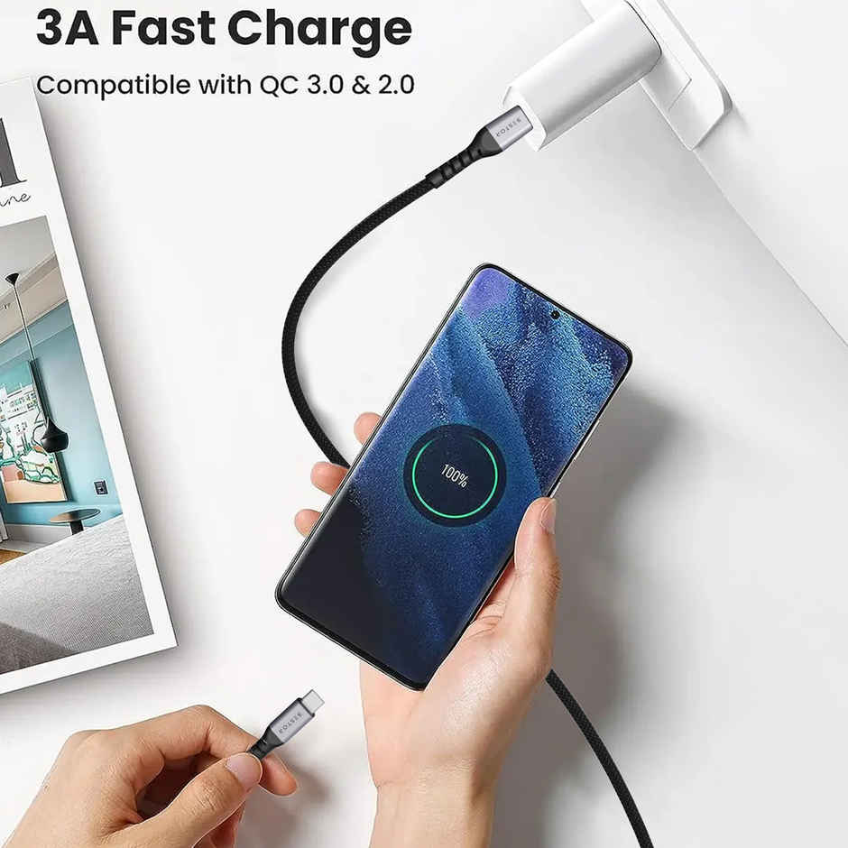 Bestor Type C to Type C Cable | 60W | 1 m | Nylon Braided | Fast Charging