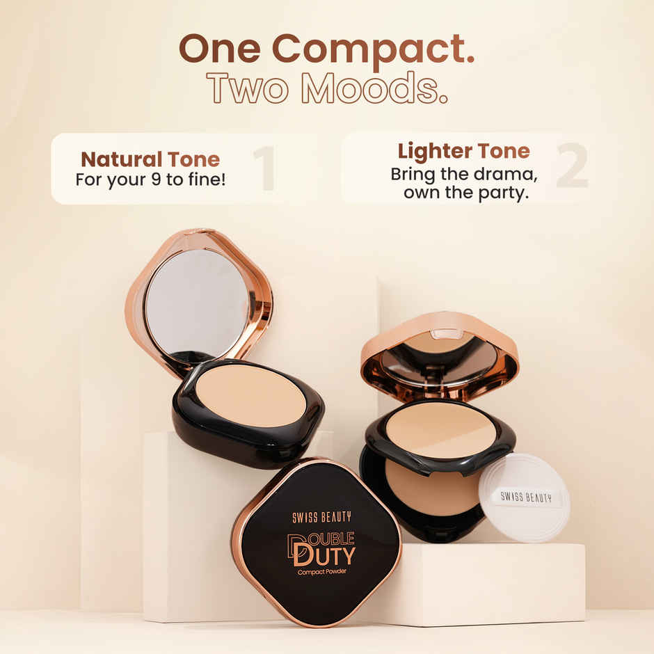 Swiss Beauty Double Duty Compact Powder - 03 Medium Honey & Golden Honey